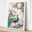 Peacock Among Roses Japandi - Wrapped Canvas-437144969-437144982