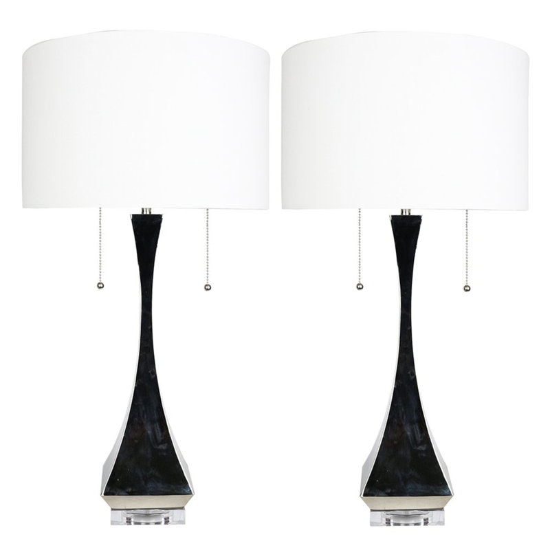 Coosada Metal Table Lamp, Polished Nickel