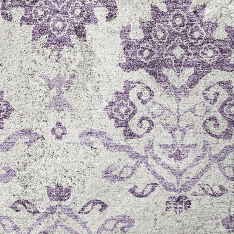 Tapis vintage Dream Shag ADS759 lavable à la machine de qualité supérieure, Purple, 3' x 5'