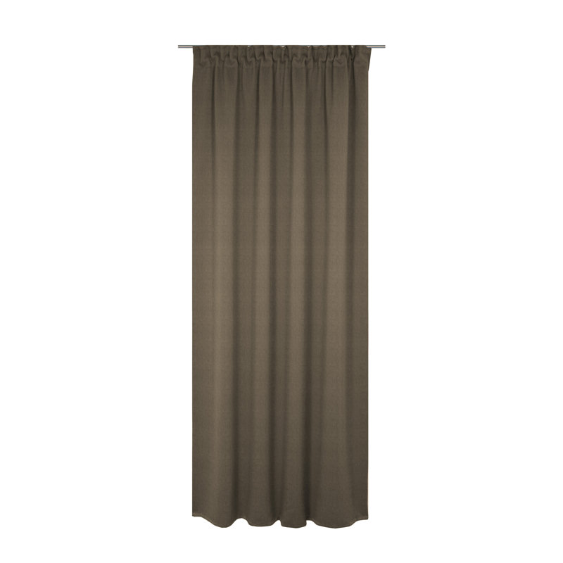 Quaniece Semi Sheer Single Curtain Panel, 245cm H x 135cm W, Grey brown