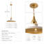 Luminaire suspendu en forme de dôme en métal doré et ivoire 1 lumière Natalia Modern-305993984