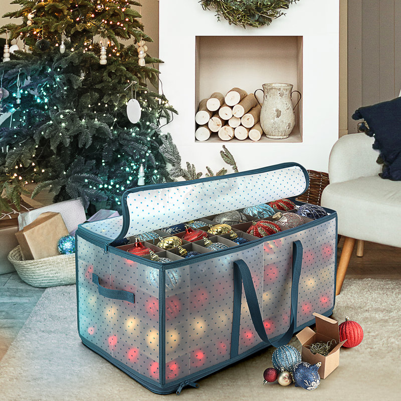 Rangement d'ornement de Noël avec séparateurs réglables The Holiday Aisle, H 13 po x l 26 po x P 13 po