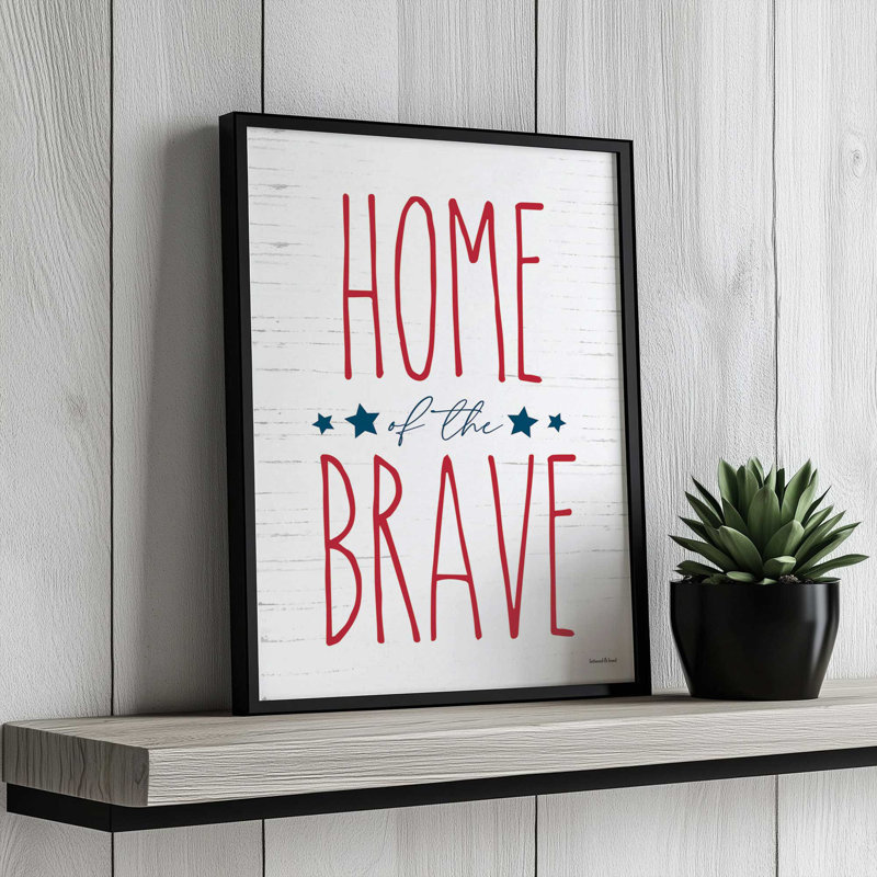 Impression sur toile Home of the Brave, Argent, L 36 x H 48, Impression encadrée