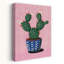 Potted Cactus Bloom Modern Vibrant Abstract Cactus Plant Succulent Flower Nature Wall Art Print by Nicholas - Wrapped Canvas Print-2003920377