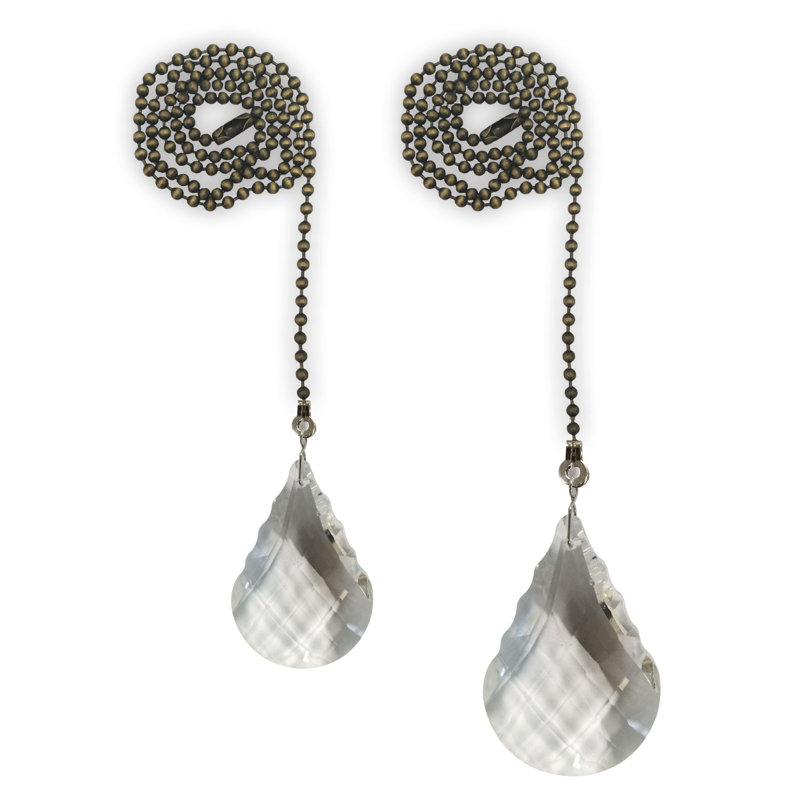 Chaînes de cristal à facettes en cristal facettes en forme de larmé, Laiton antique