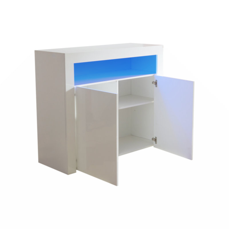 Meuble télé pour téléviseur de 40 po ou moins Daniello, H 38,18 po x l 51,2 po x P 13,14 po, Blanc