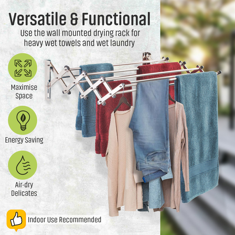 Stainless Steel Wall-Mounted Expandable Drying Rack
