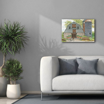 «Bluebird Barn» par Cindy Jacobs, art mural sur toile