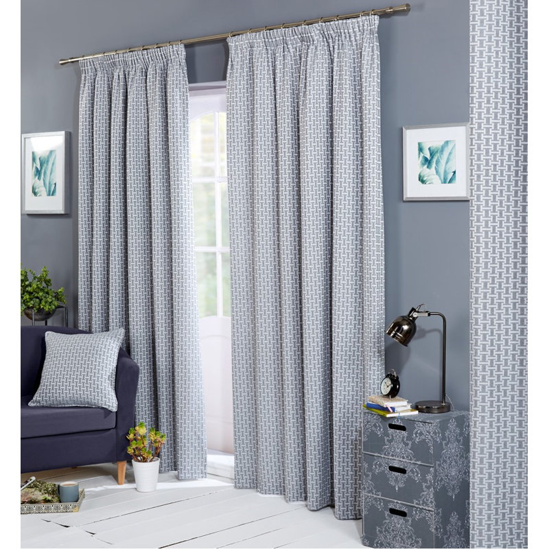 Aoibhi Room Darkening Curtain Pair, 167 W x 182 D cm, Silver