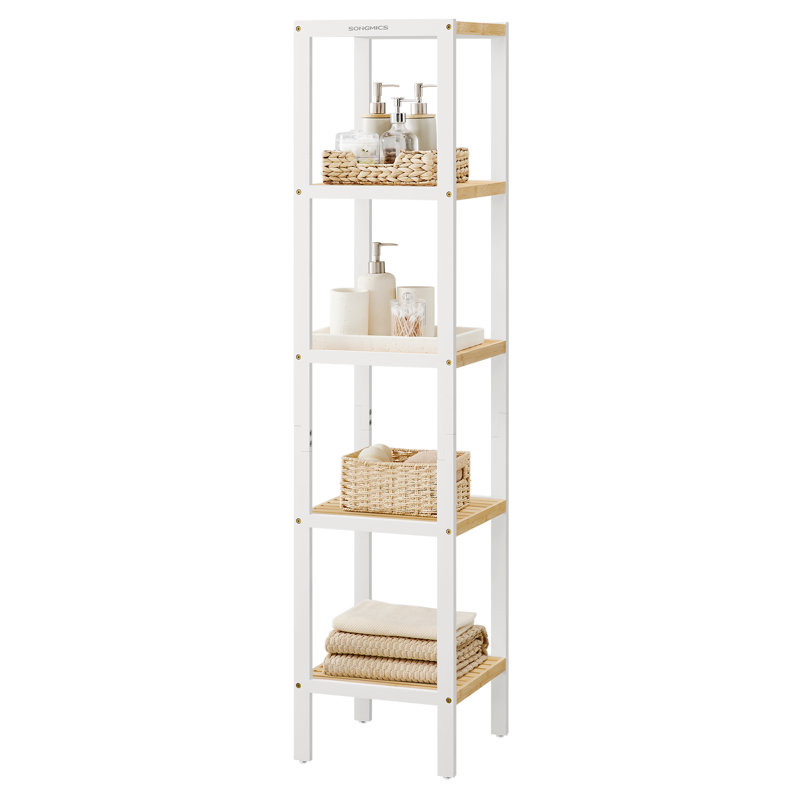 Rovnak 33cm W Steel Shelving Unit, White/Beige