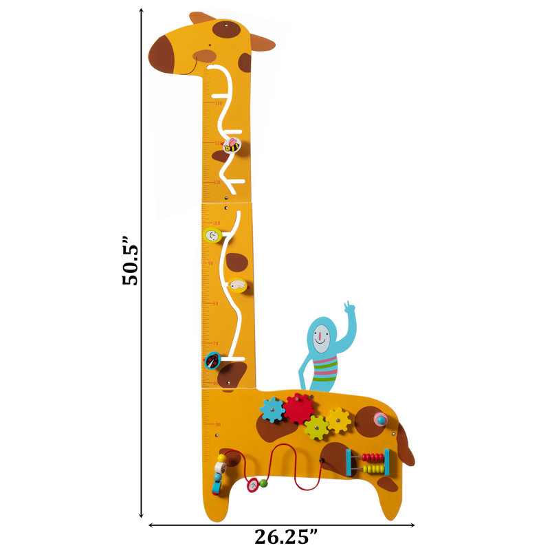 Jeu mural sensoriel girafe en bois