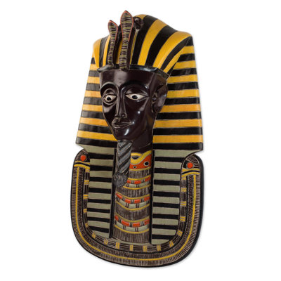 Masque de bois africain Toutankhamon