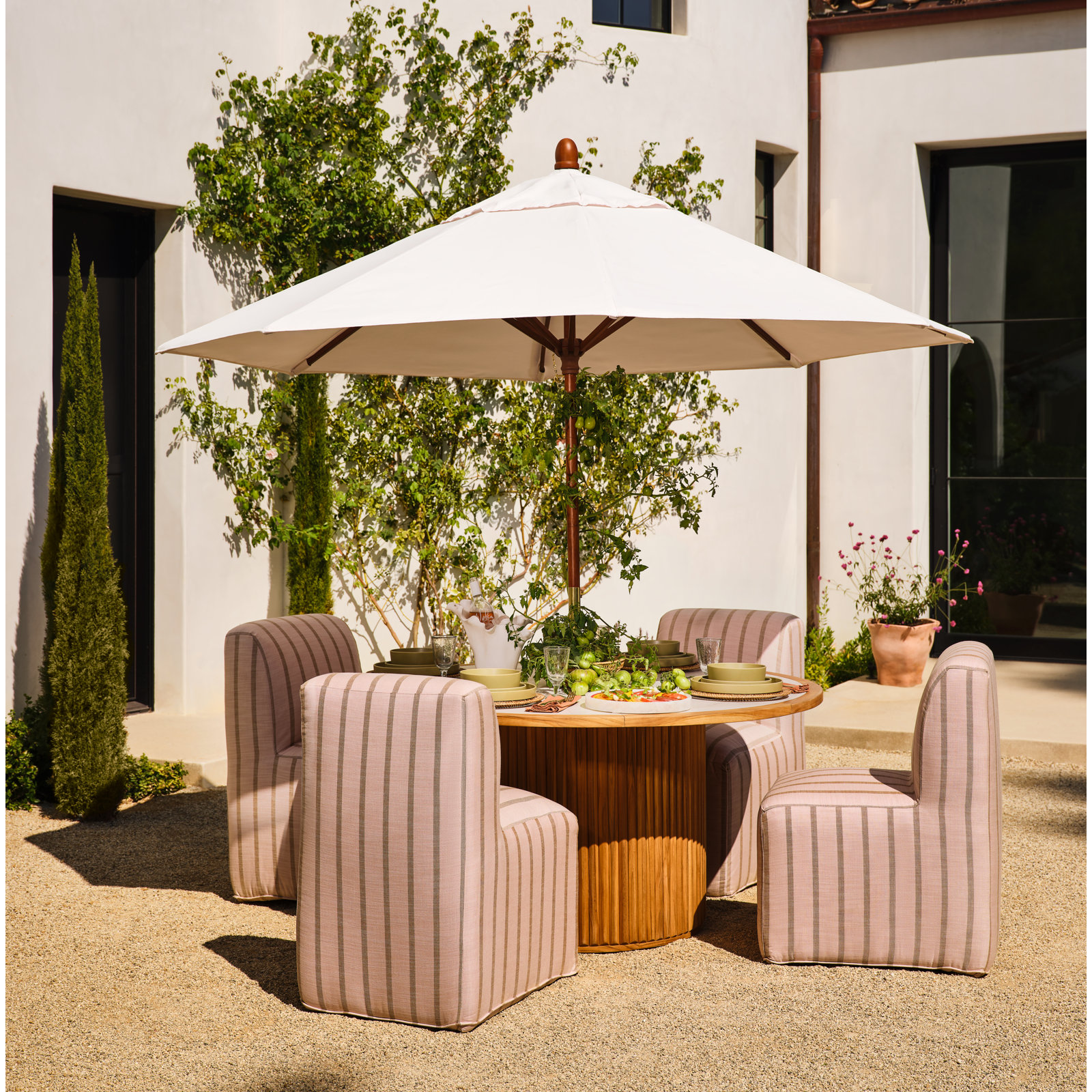 Manford 108'' Sunbrella® Outdoor Umbrella, Canvas Canvas Sunbrella® Canvas