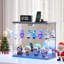 2-Tier Mini Display Cabinet with LED Lights, Charging Station-899610634