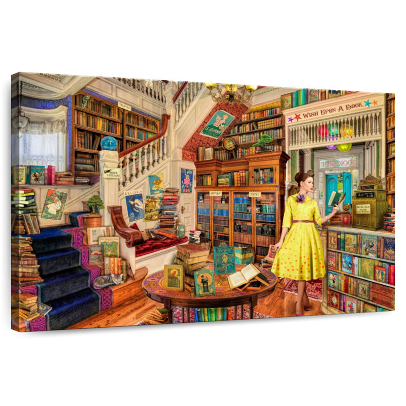 Lilie, souhait sur une bibliothèque I, H 32 po x l 48 po