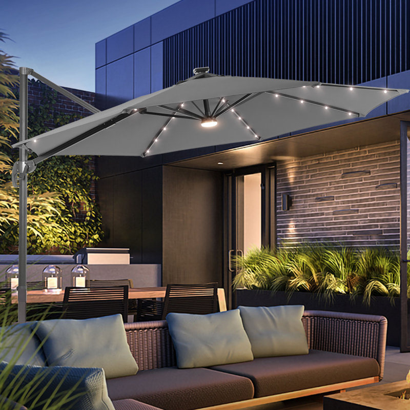 Parasol en porte-à-faux 132 po Rocca, Bleu marine