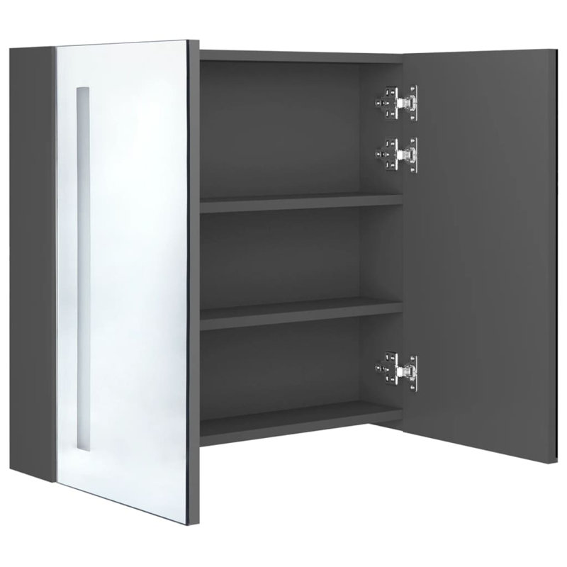 Armoire à pharmacie murale à miroir pour salle de bain, Gris, 24,4 po x 5,5 po x 23,6 po