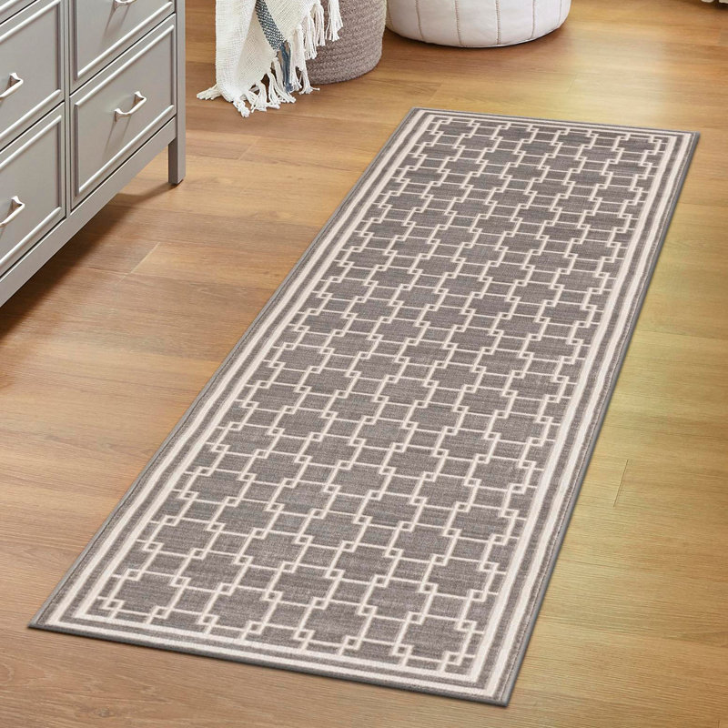 Tapis gris Jill Zarin Metropolitan Uptown, Tapis de couloir 2 pi 7 po x 12 pi