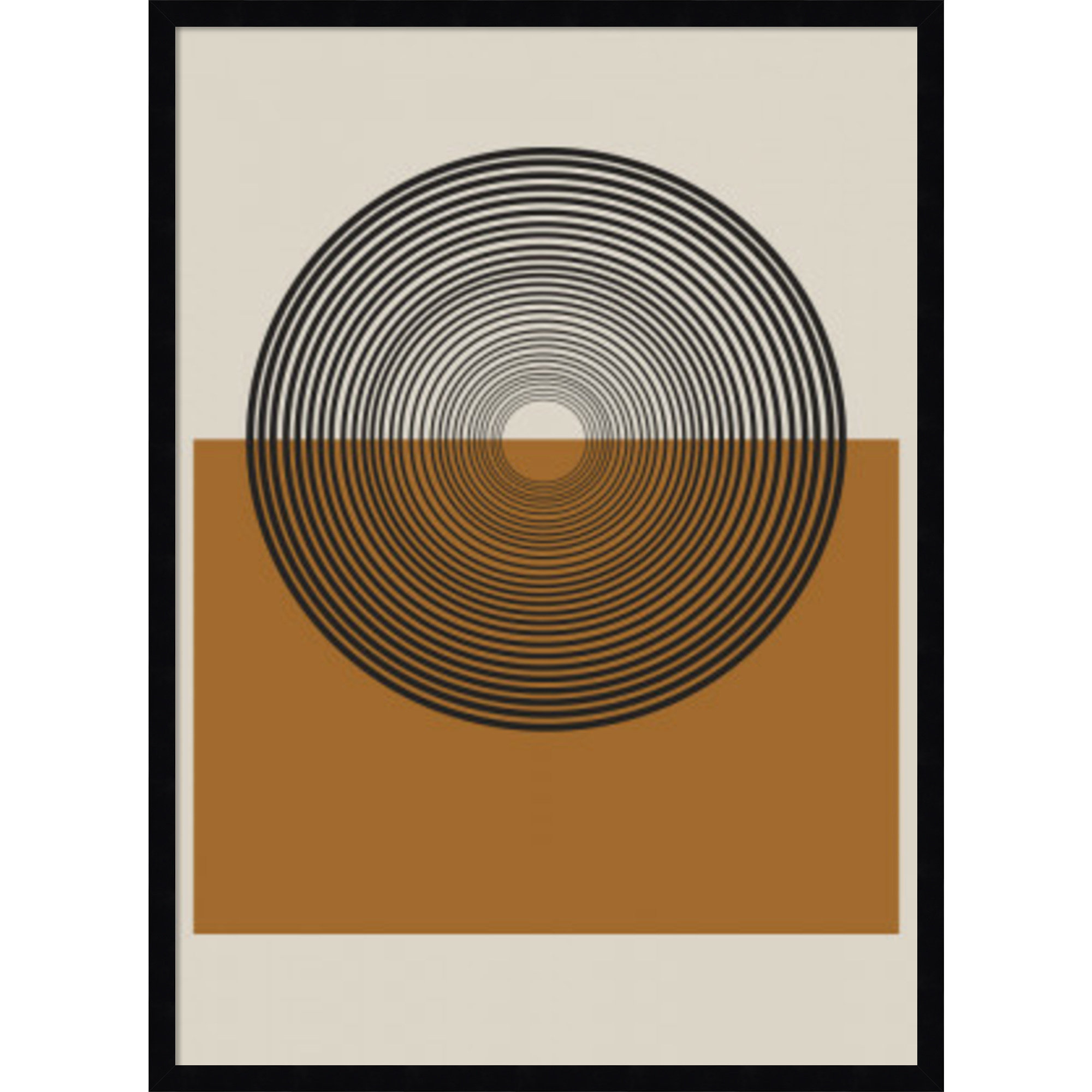 Retro Landscape by The Miuus Studio, 33" H x 24" W x 1" D, Black