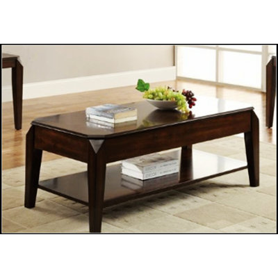 Table basse à plateau relevable en noyer avec rangement spacieux et fabrication en bois durable pour les salons modernes