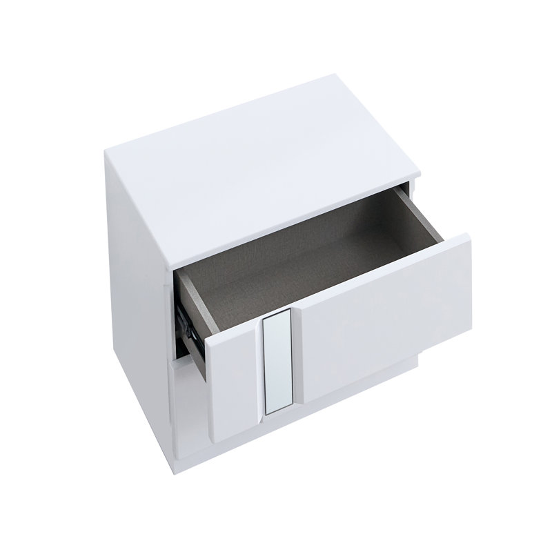 Anulus Modern 2 Drawer Lacquer Nightstand