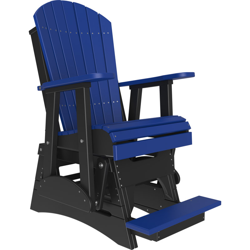 Chaise d'extérieur coulissante en polywood, Bleu / noir