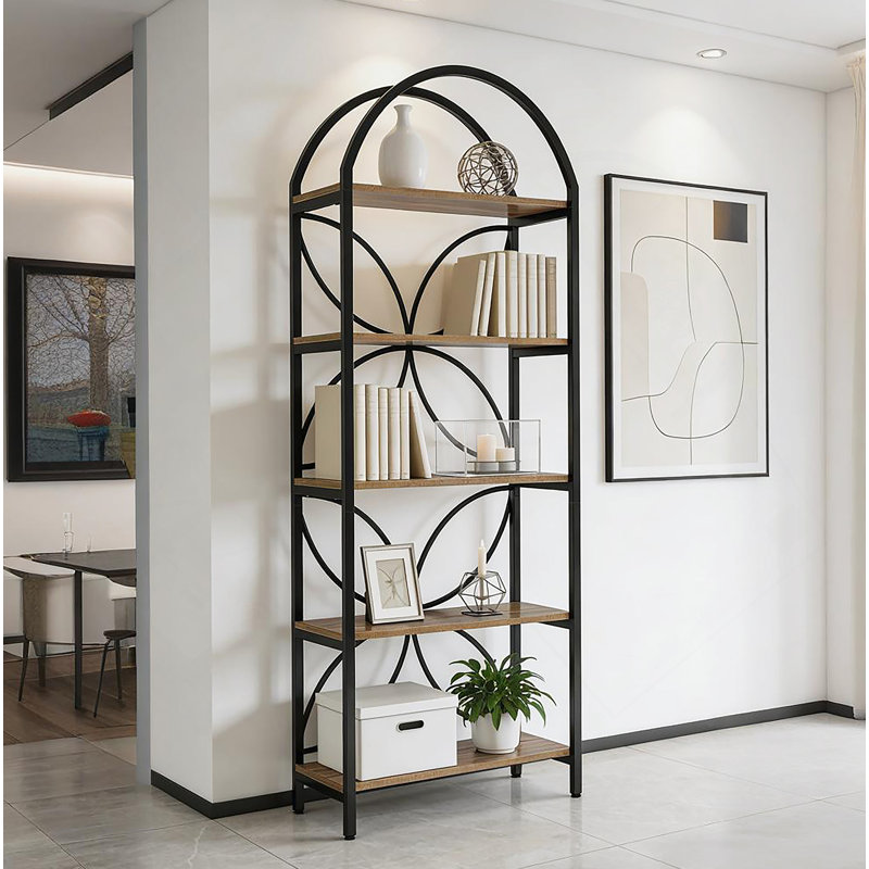 Display Rack,Tall Bookshelf,Arched Bookcase
