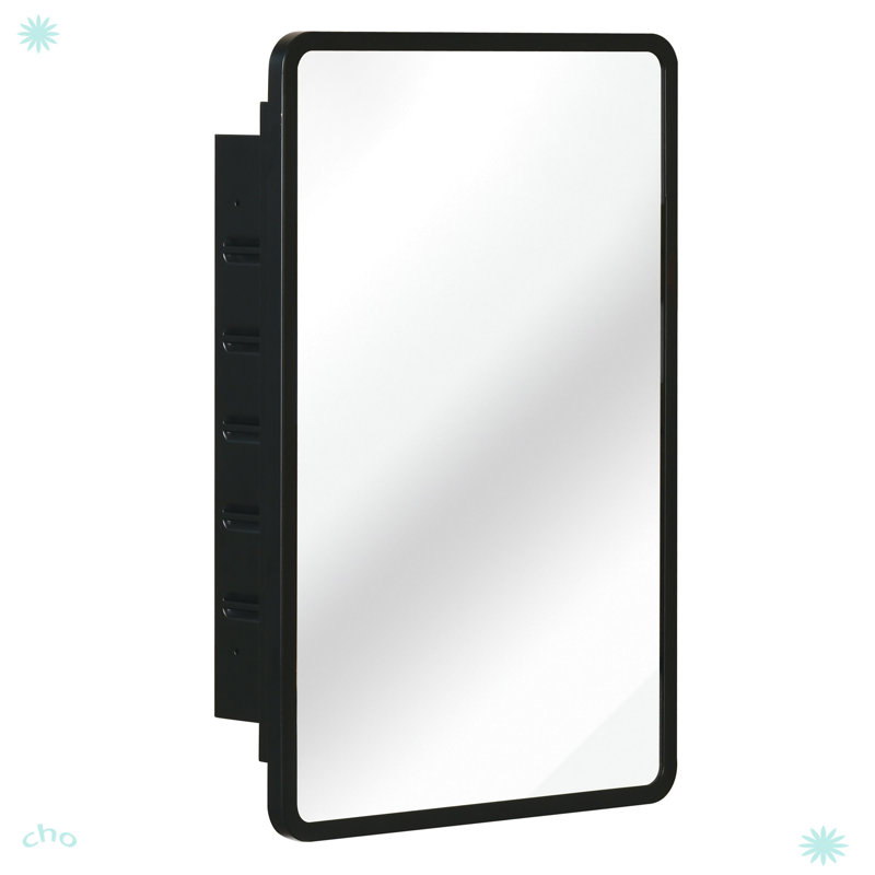 Armoire à miroir murale encastrée en métal, 23,92 po x 15,92 po x 5,25 po