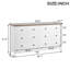 Commode blanche pour chambre à coucher, commode 6 tiroirs avec tiroir large et poignées en métal, commode blanche, commodes en bois et commodes pour couloir, entrée