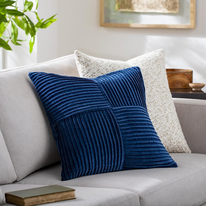 Housse et insert de coussin décoratif en coton Conrad, H 20 po x l 20 po, Housse de coussin seulement - sans coussin, Rouge