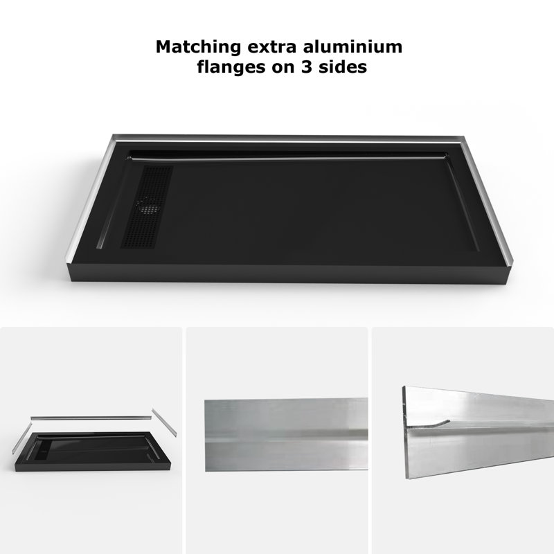 Base de douche 60 W 32 P, Noir