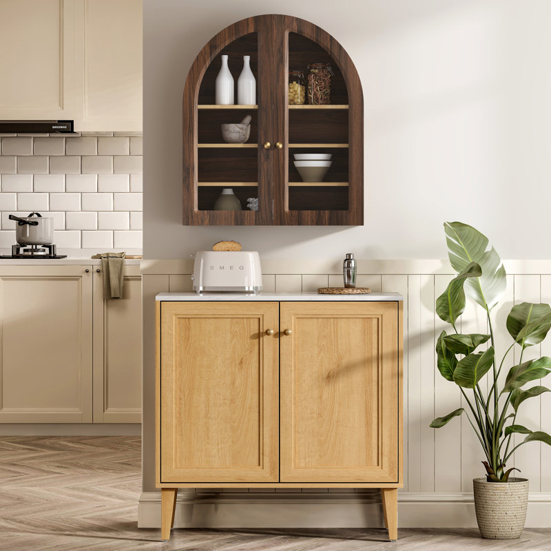 Armoire murale de salle de bain Arch, Brun