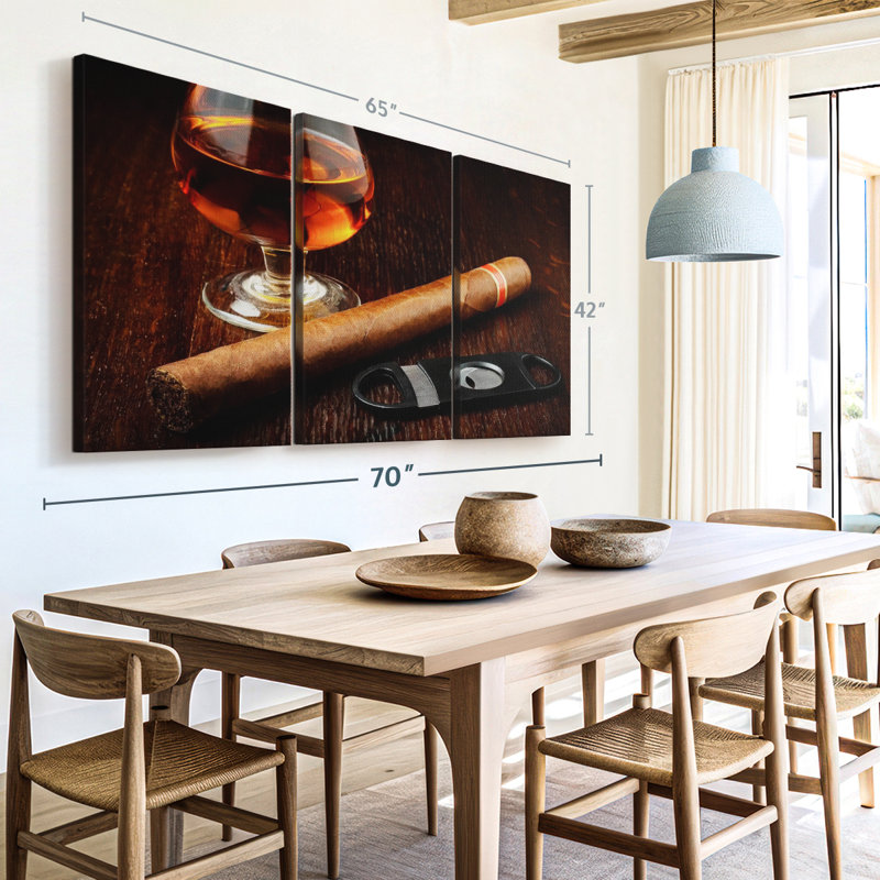 "Verre de rhum" sur toile, H 42 po x l 65 po x P 1,25 po