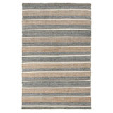 Luna Area Rug, Handwoven Wool Stripes, Natural And Gray Jute Cotton