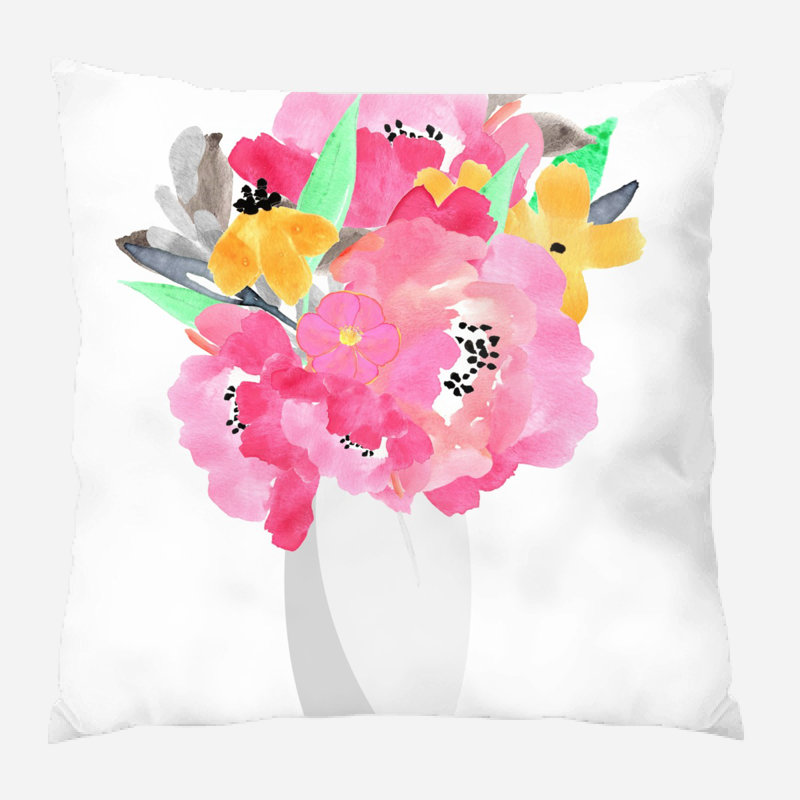 Coussin décoratif aquarelle Pete, Microsuède, Intérieur
