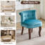 Fauteuil de coiffeuse capitonné en velours avec pieds en bois massif-638451070