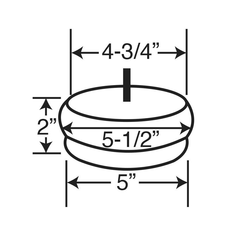 2-1/2 in x 5-1/2 in Unfinished Solid Hardwood Round Bun Foot