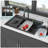 33x22" Composite Granite Quartz Single Bowl Workstation kitchen sink with Pull-Out Faucet - Drop In Waterfall Kitchen Sink