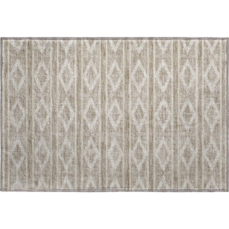 Tapis géométrique Premium lavable à la machine Birchview AMF1029, Rectangle 1 pi 8 po x 2 pi 6 po