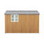 Remise de rangement extérieure jaune en métal de 10 pi x 12 pi avec portes verrouillables, double zone pour un maximum d'outils saisonniers, portes et rampe coulissantes lisses, intempéries