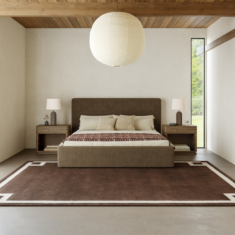 Grace Brown Hand-Tufted Wool Rectangular Area Rug 8' x 10'