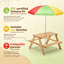 Wooden Picnic Table with Parasol