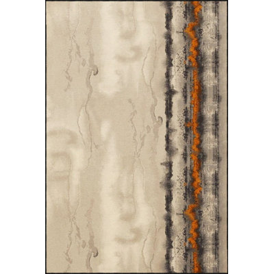 Cream Colourful Patterned Modern Patterned Woven Base Decorative Machine Washable Rug