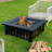 Econook 36 Inch Fire Pit, Square Outdoor Fire Pit Table With Spark Screen & Fire Poker, 3-in-1 Multipurpose Firepits For Outside, Fireplace For Yard, Garden, Patio