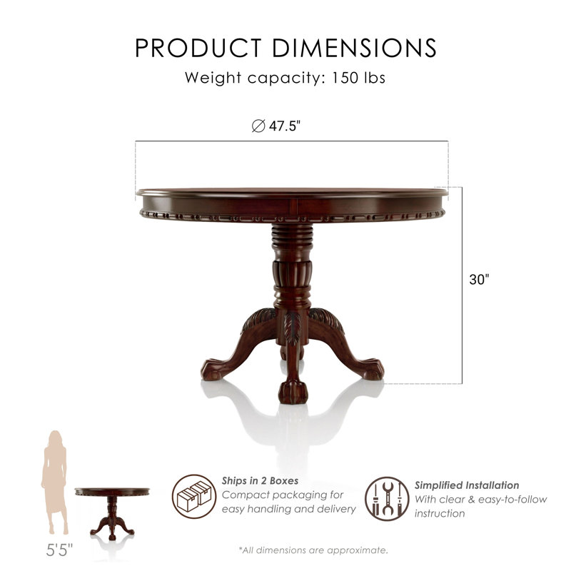 Jeremie Round Solid Wood Base Dining Table