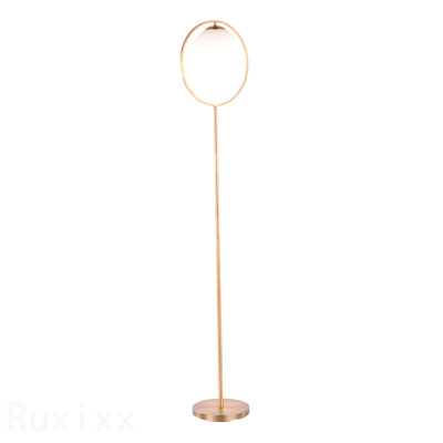 Contemporary Floor Lamp In Gold Metal And Frosted Glass By Lumisource