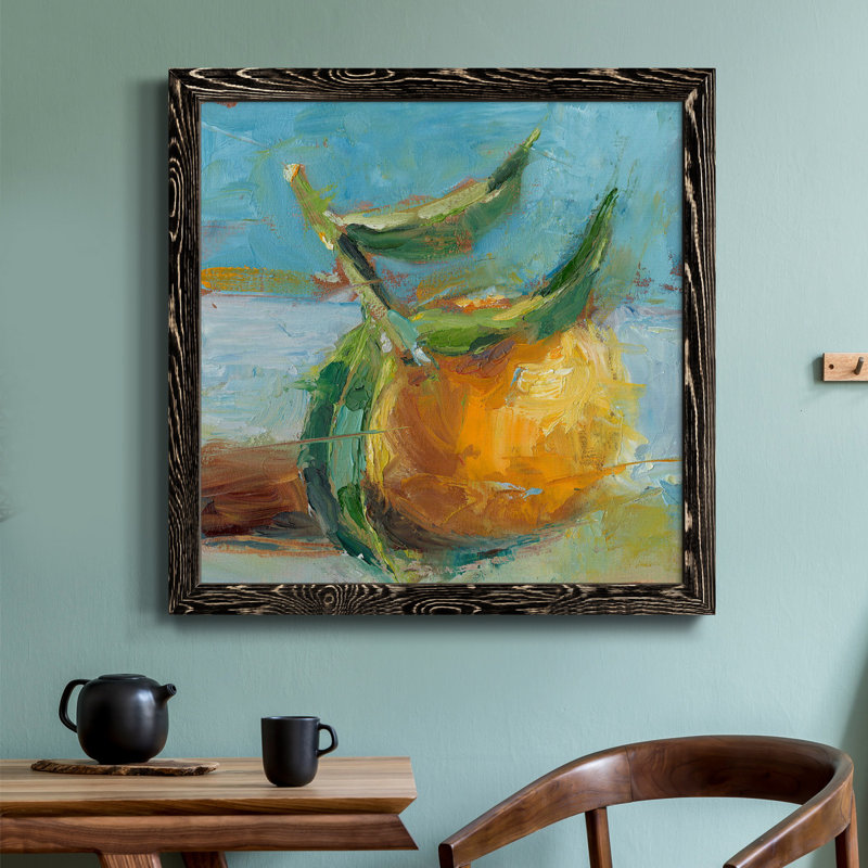 Impressionist Fruit Study III - Art mural encadré sur toile, Noir, H 17 po x l 17 po x P 1,5 po