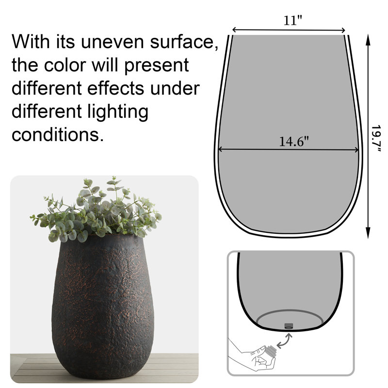 Weathered Concrete Tall Planter