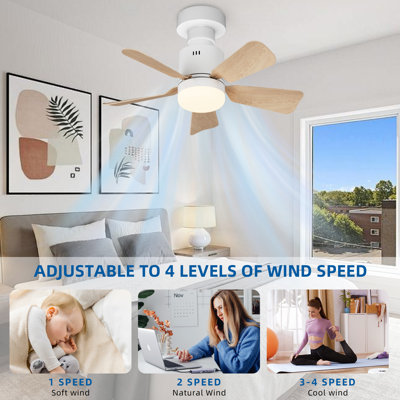 Modern Socket Fan Lights，lightbulb Fan Dimmable 3 Color，quiet Motor，for Indoor, Bedroom, Kitchen