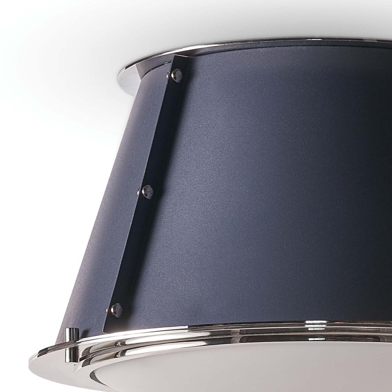 French Maid Flush Mount (Blue and Polished Nickel)